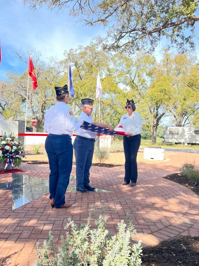 The ribbon cutting ceremony at the memorial, November 16, 2024